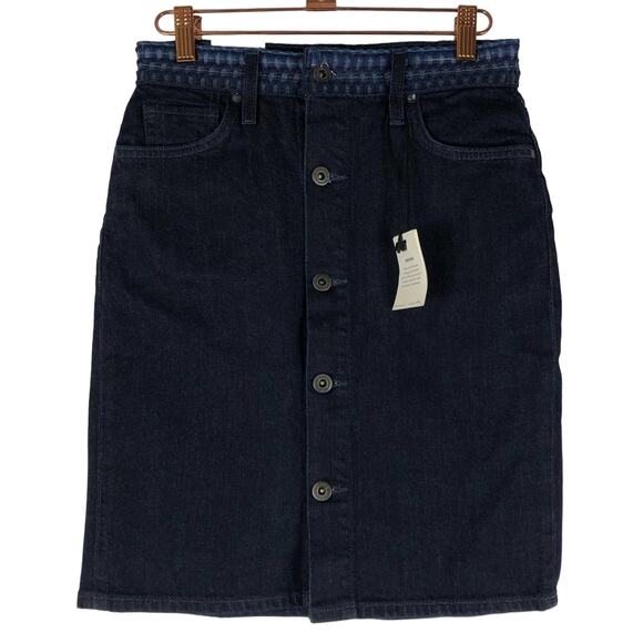 LEVI'S Embroidered Button Front Denim Skirt New 25 - Picture 2 of 9